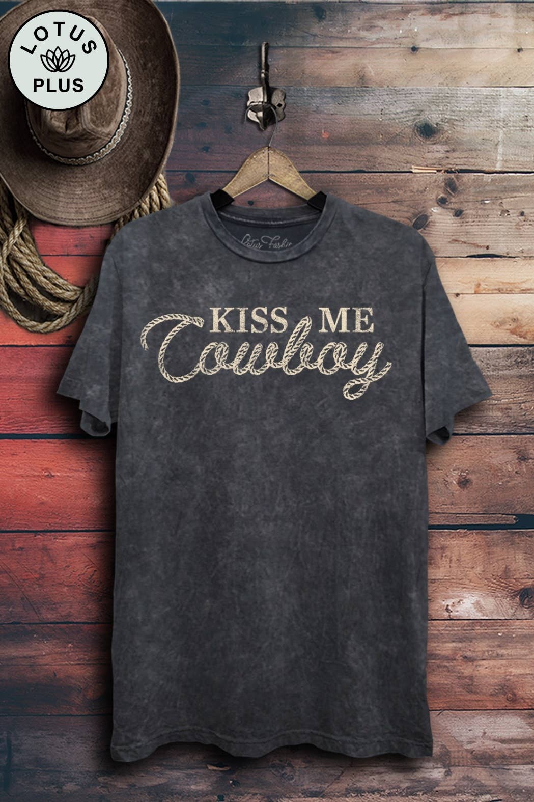Lotus Fashion Collection - Wholesale T-Shirt (Graphic) - Women's - Kiss Me Cowboy Graphic Top0