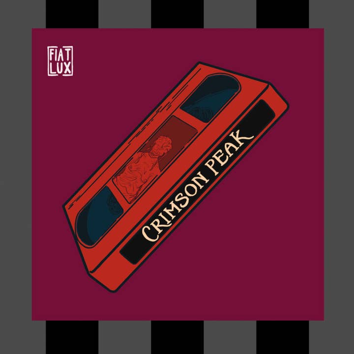 Miniimpresión 4x4 con ilustración en VHS de la película de terror de Crimson Peak para venta al por mayor de Fiat Lux Illustration