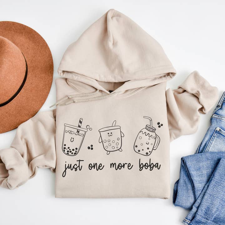 Boho Style Boba Doodle Hoodie - Bubble Tea Gift for wholesale by Locca