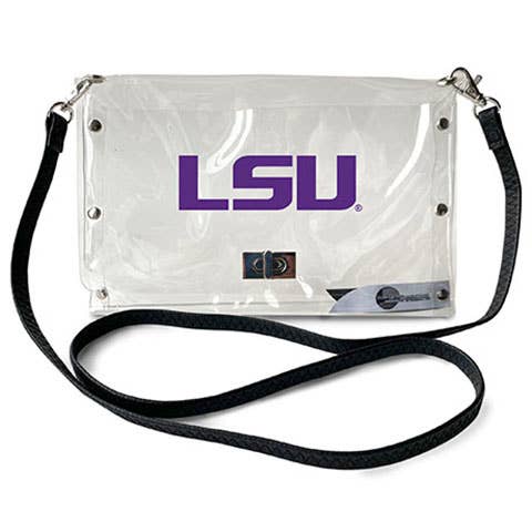 NCAA LSU Tigers Clear Envelope Purse for wholesale by Little Earth Productions