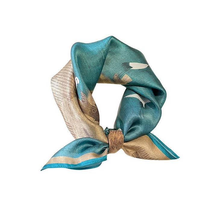 SueSilkHK - Wholesale Scarf - Women's - Chinese Style 53cm Small Silk Scarf/100% Mulberry Silk Scarf/Elegant Crane Printed Scarf/Gift for Her5