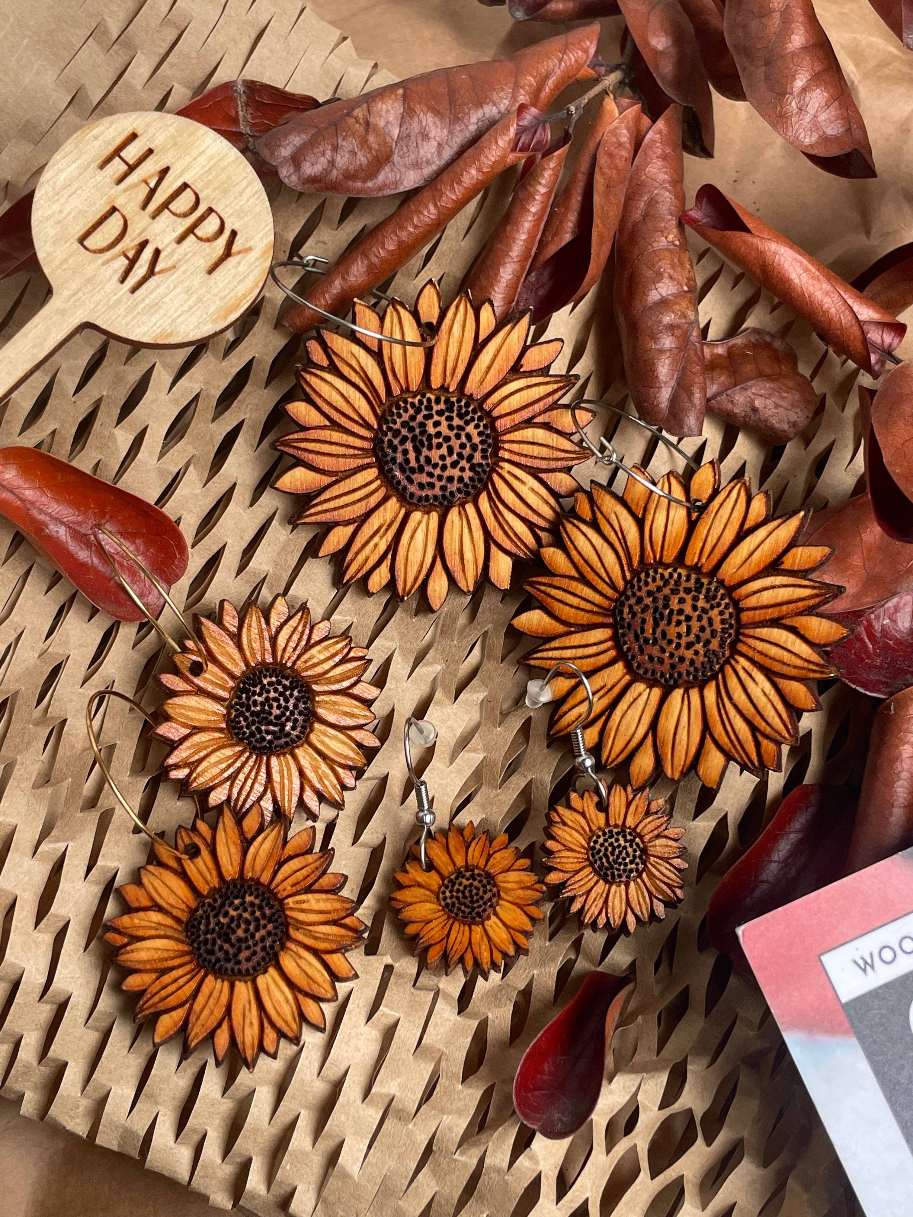 lovelevel – wholesale Dangle earrings – Natural Wood Earrings | SUNFLOWER5