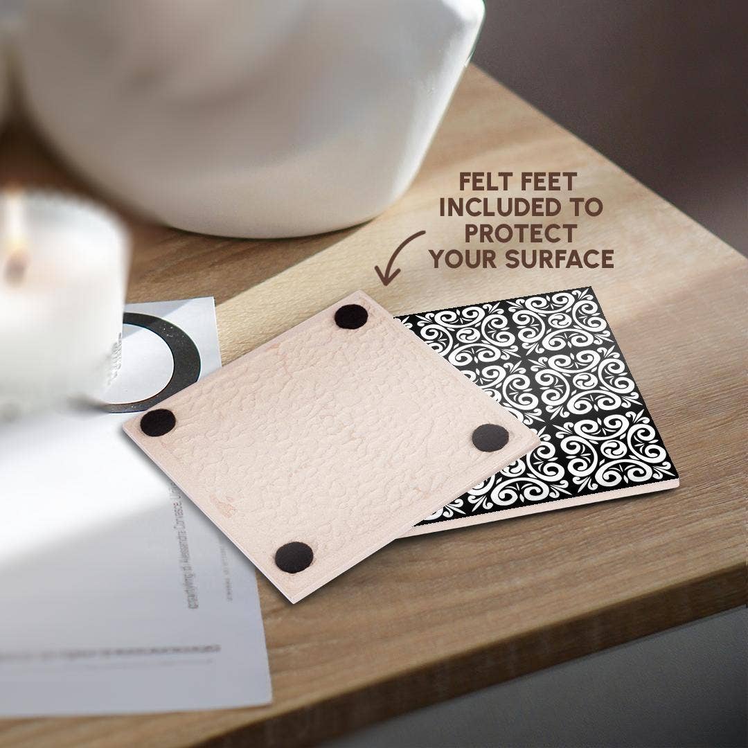 3dRose - Wholesale Coasters - 3dRose, Printed Curly Design Repeated, Coaster3