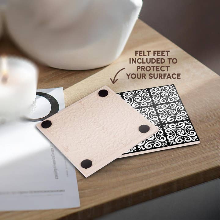 3dRose - Wholesale Coasters - 3dRose, Printed Curly Design Repeated, Coaster3