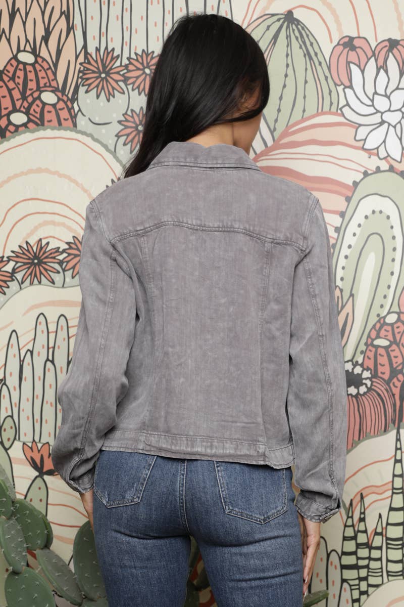 ANGIE - Wholesale Denim Jacket - Women's - SJ919-ASIS WASHED DENIM TENCEL BUTTON FRONT JACKET30