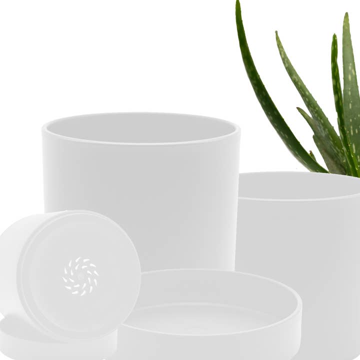 SiegmuntTrade LLC - Wholesale Plant Pot - 4 Pack Plastic Plant Pots Indoor, 4/5/6/7 Inches6