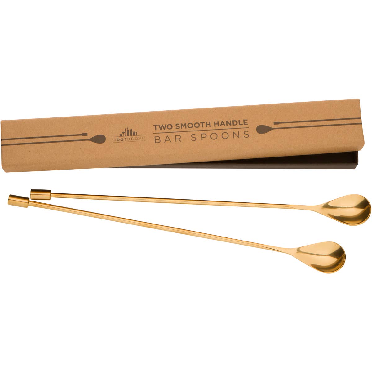 A Bar Above - Wholesale Bar Tool - Bar Spoons Gold (Combo Set of 2, 1 Spiral & 1 Smooth Handle)5