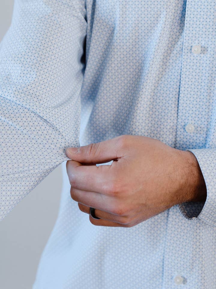 JD Buck - Wholesale Shirt - Men's - White Diamond Dot No Tuck LS Shirt 3