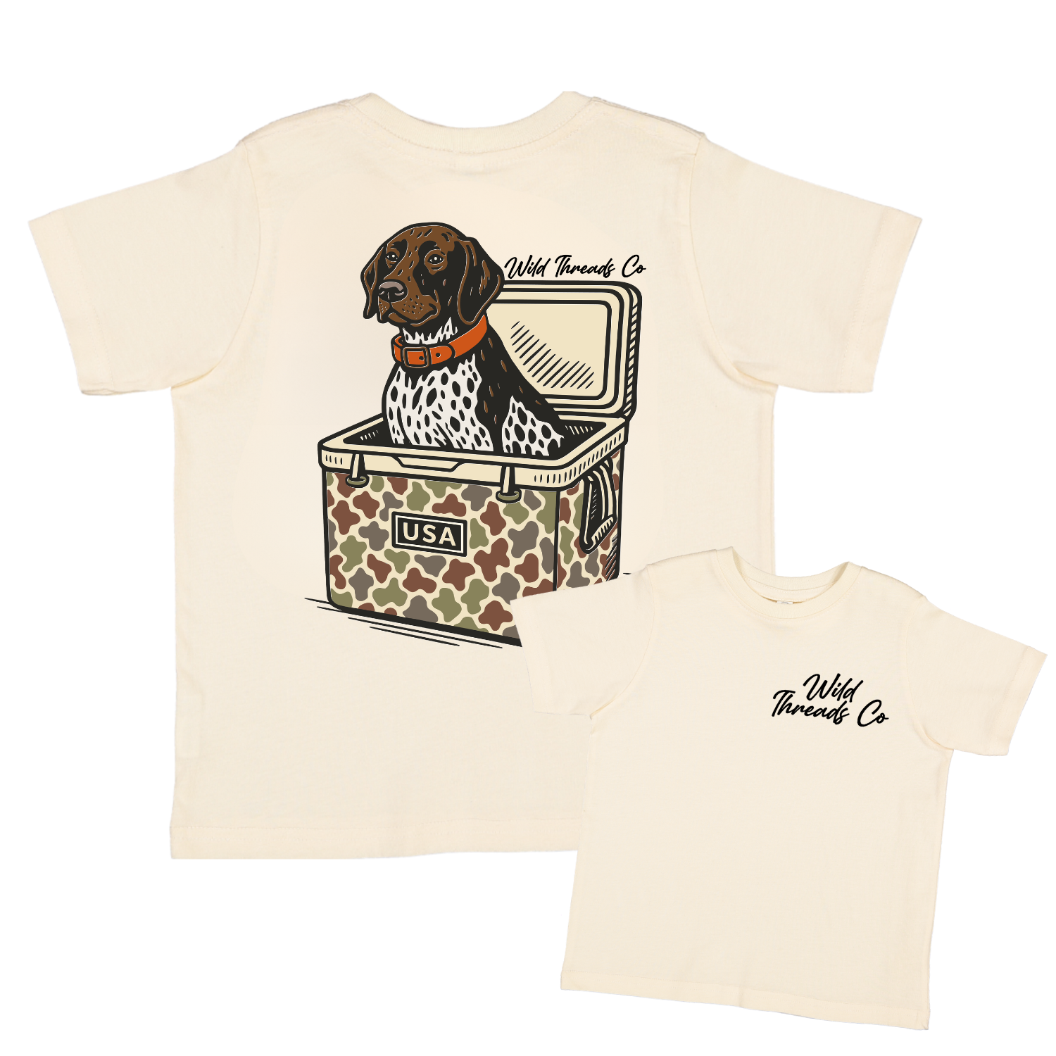 Wild Threads Co - Wholesale Screen Printed T-Shirt - Unisex - Hunting Dog Cooler Tee0