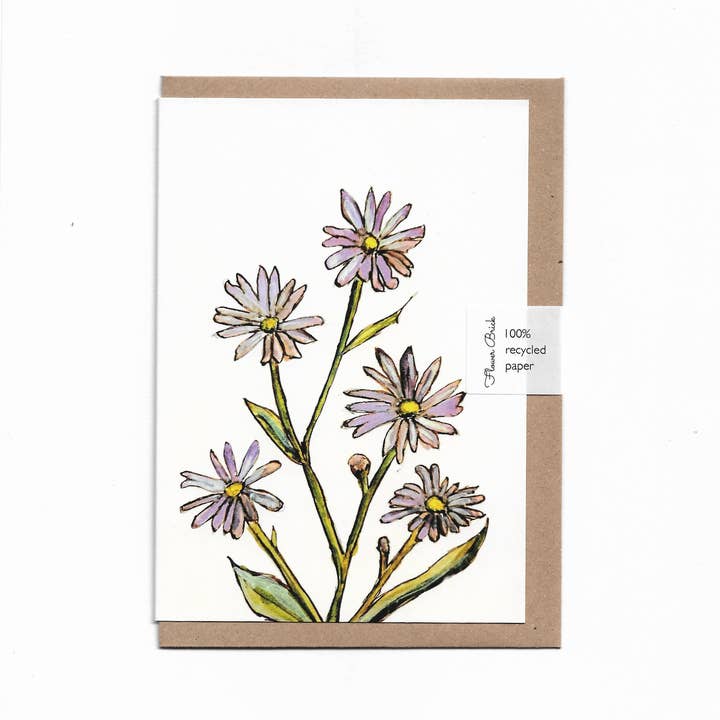 Biglietto di Auguri "Asters" A6 100% Riciclato per la vendita all'ingrosso da parte di Flower Brick