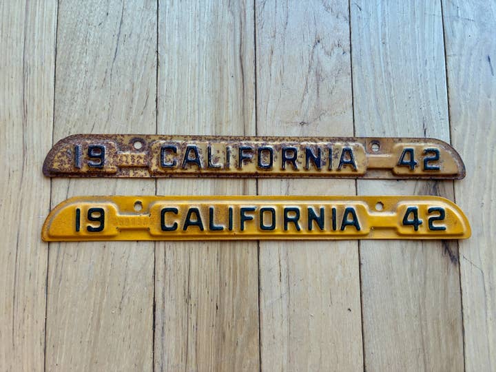 1942 California License Plate Tabs - Set for wholesale by RusticPlates