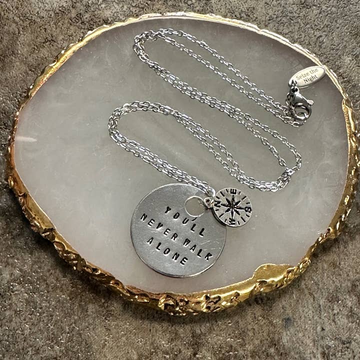 Seize The Night Designs - Wholesale Pendant/Charm Necklace - You'll Never Walk Alone - Hand Stamped Necklace
