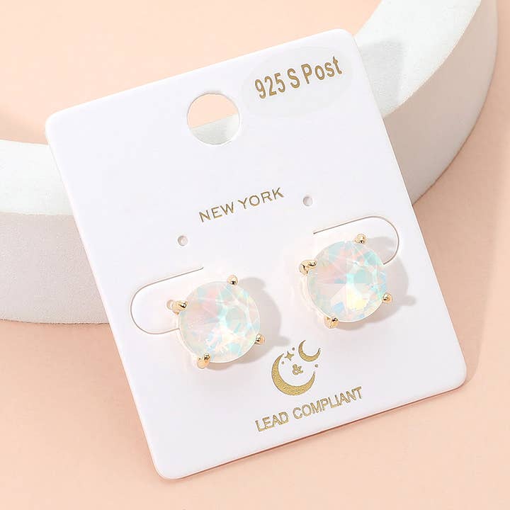 Sensibling Corp. - Wholesale Stud/post earrings - Round Stone Cushion Stud Earrings
23