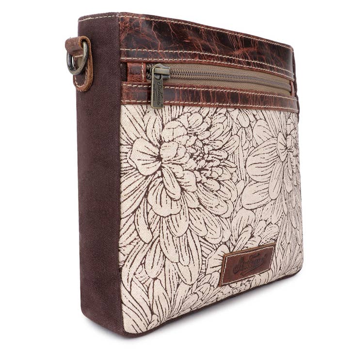 Sixtease Bags USA – Engroshandel Crossbodytaske - Dame – Lærred & Læder Crossbody taske til kvinder - Linned/Rose Ibenholt3