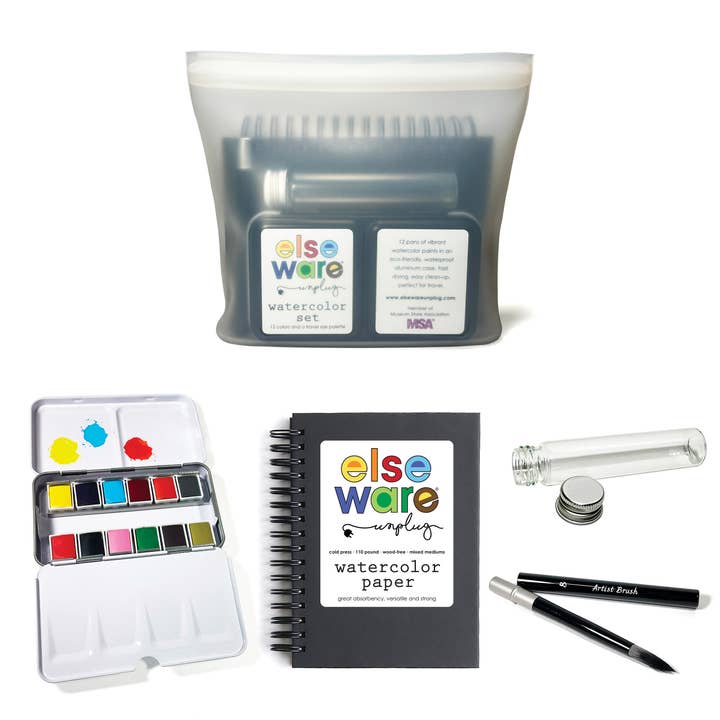 elseware unplug / eco-kids - Wholesale Watercolor Paint - Watercolor Set - Travel-Friendly Metal Palette - 12 Colors4