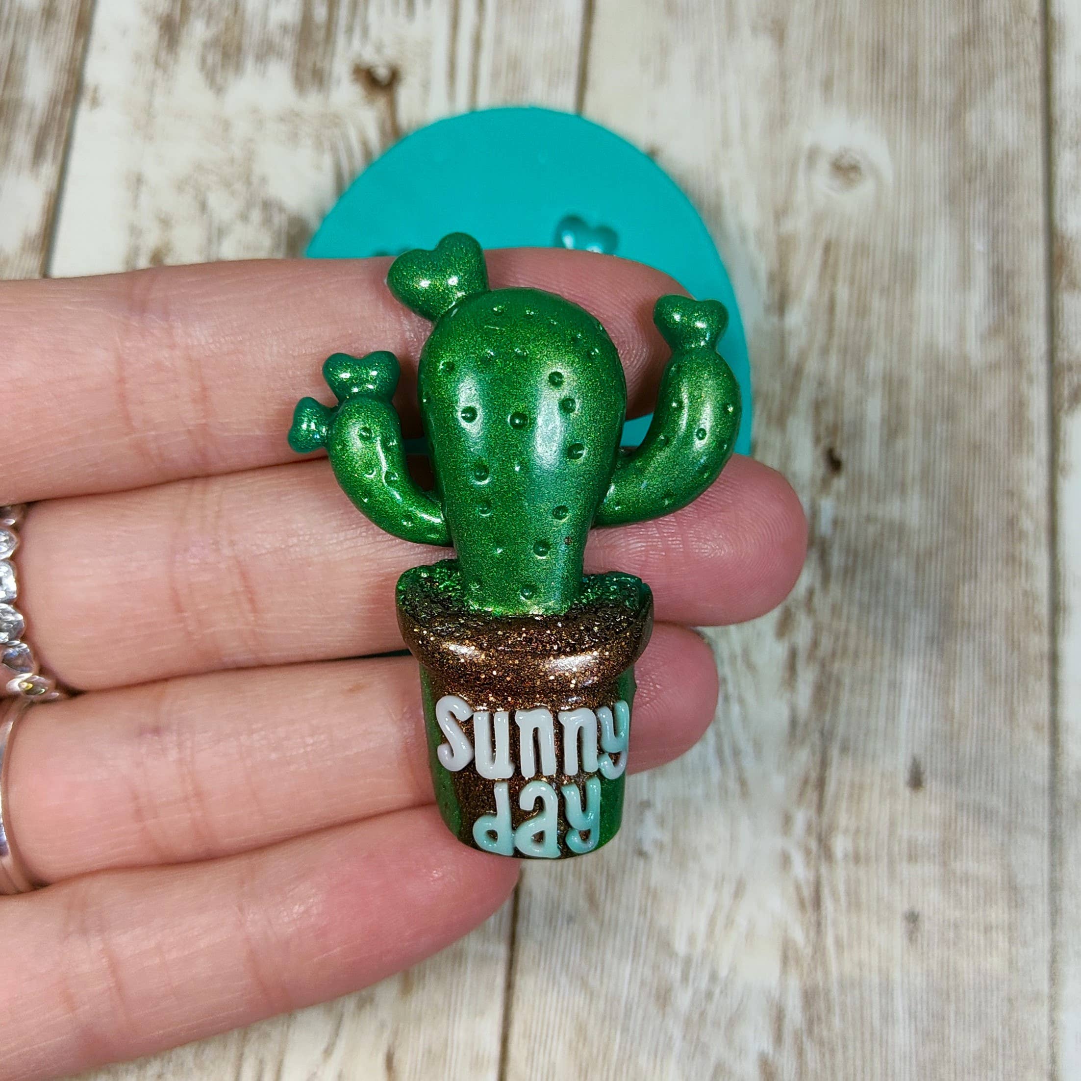 Serena Creazione di Serena Stampone - Vente Kit de bricolage - Moule Cactus Sunny Day 5cm en silicone pour résine et plâtre1