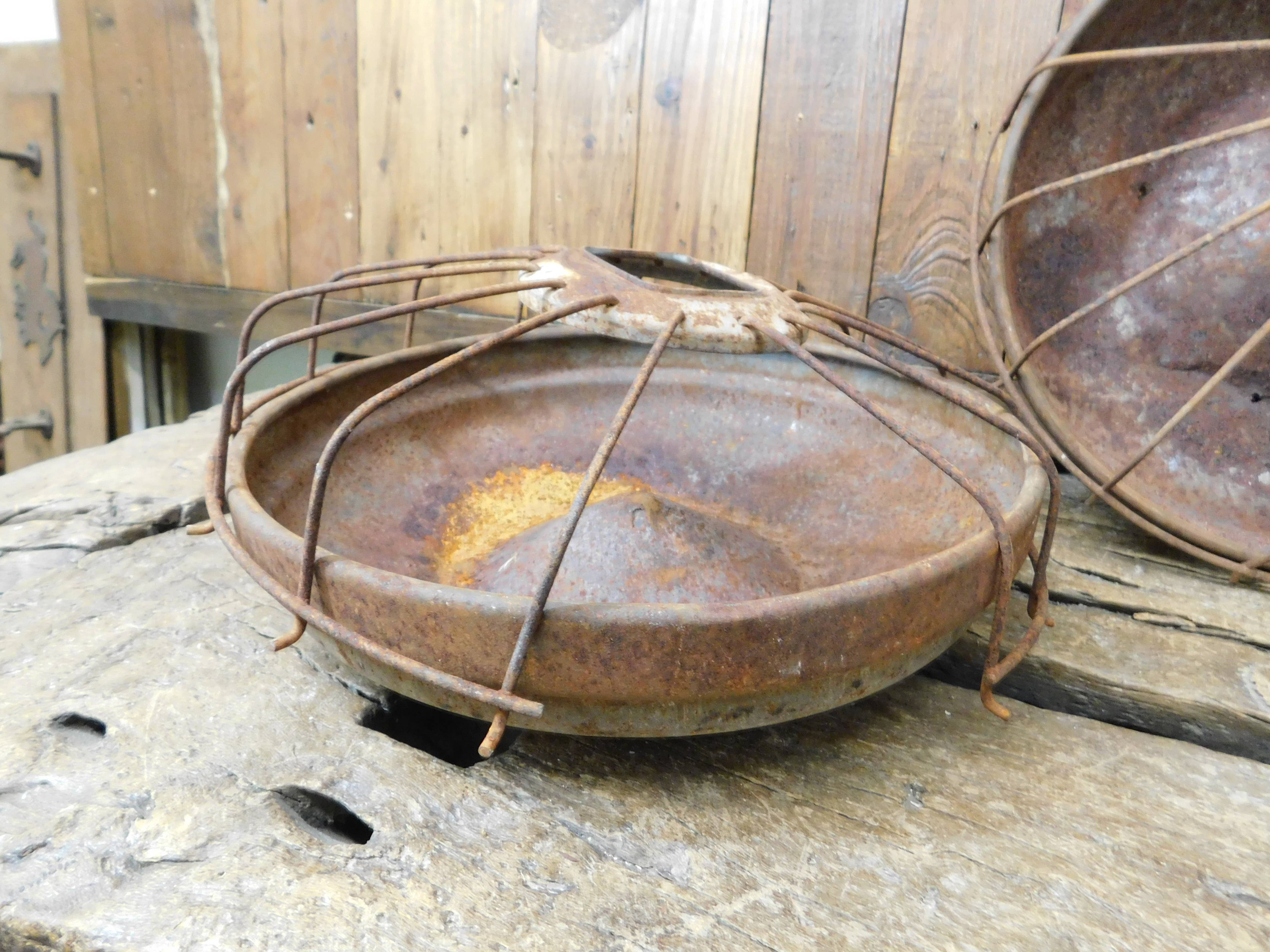 My Amigos Imports - Wholesale Decorative Plate/Dish/Bowl - Vintage Metal Chicken Feeders-Storage-Display-Rustic-Antique2