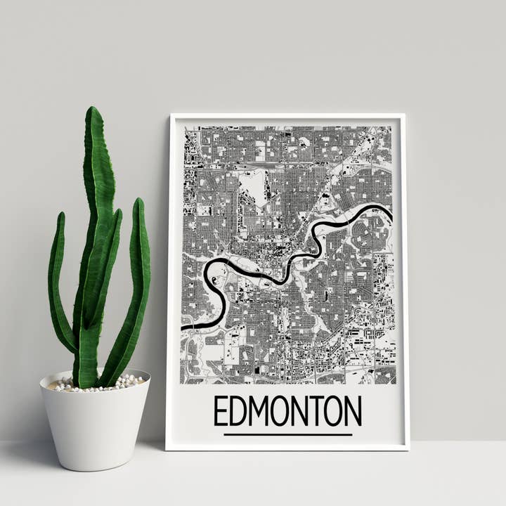 8" x 10" Edmonton Map Print - Art Deco Style for wholesale by ILIKEMAPS
