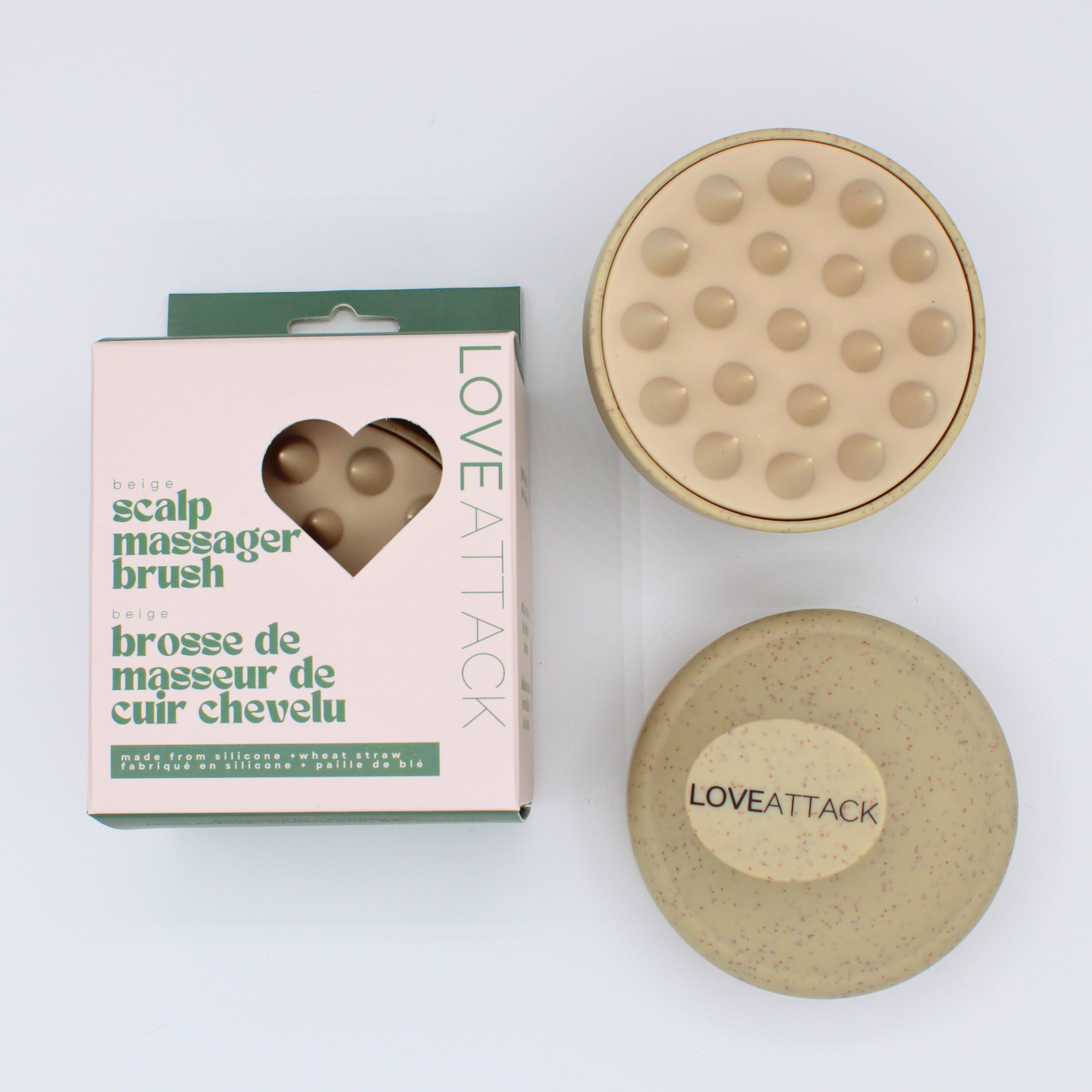Love Attack – wholesale Head scratcher/massager – Wheat Straw + Silicone Scalp Massager Brush7