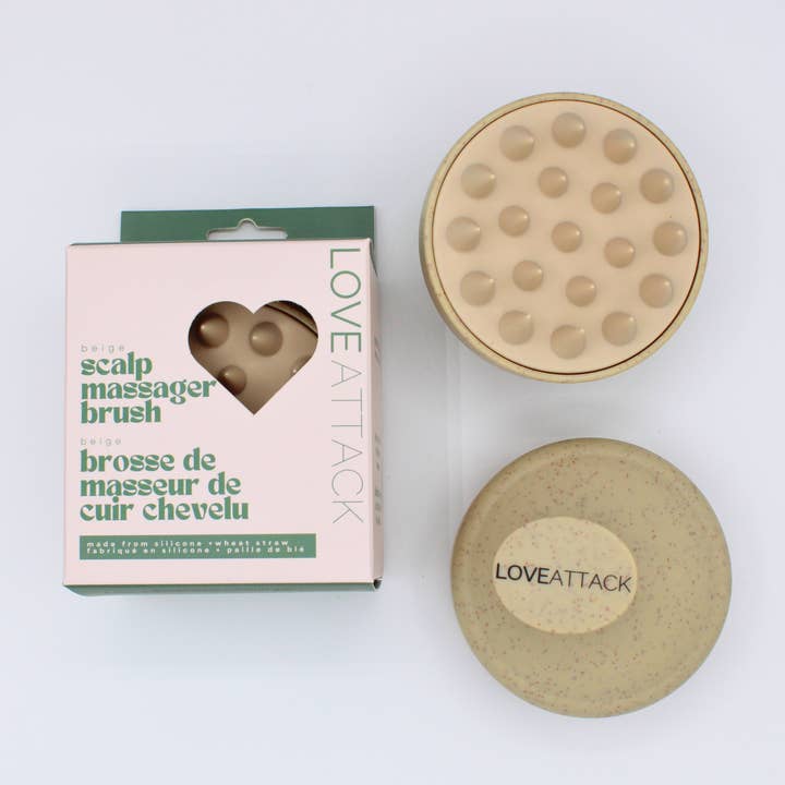 Love Attack - Wholesale Head Scratcher/Massager - Wheat Straw + Silicone Scalp Massager Brush12