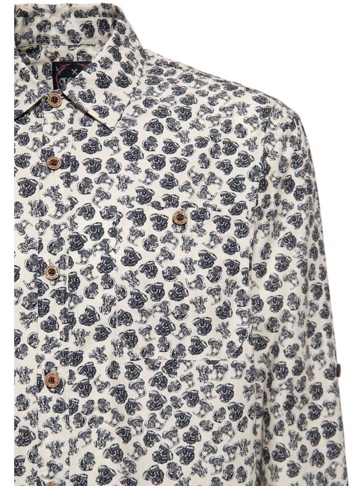 KING KEROSIN - Wholesale Button Down Shirt - Men's - Long-sleeve shirt "V-Twin Engine"3