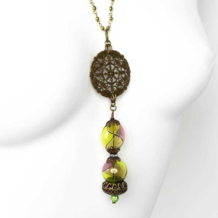 A Silk Purse - Wholesale Pendant/Charm Necklace - Darlene Venetian Bead Necklace