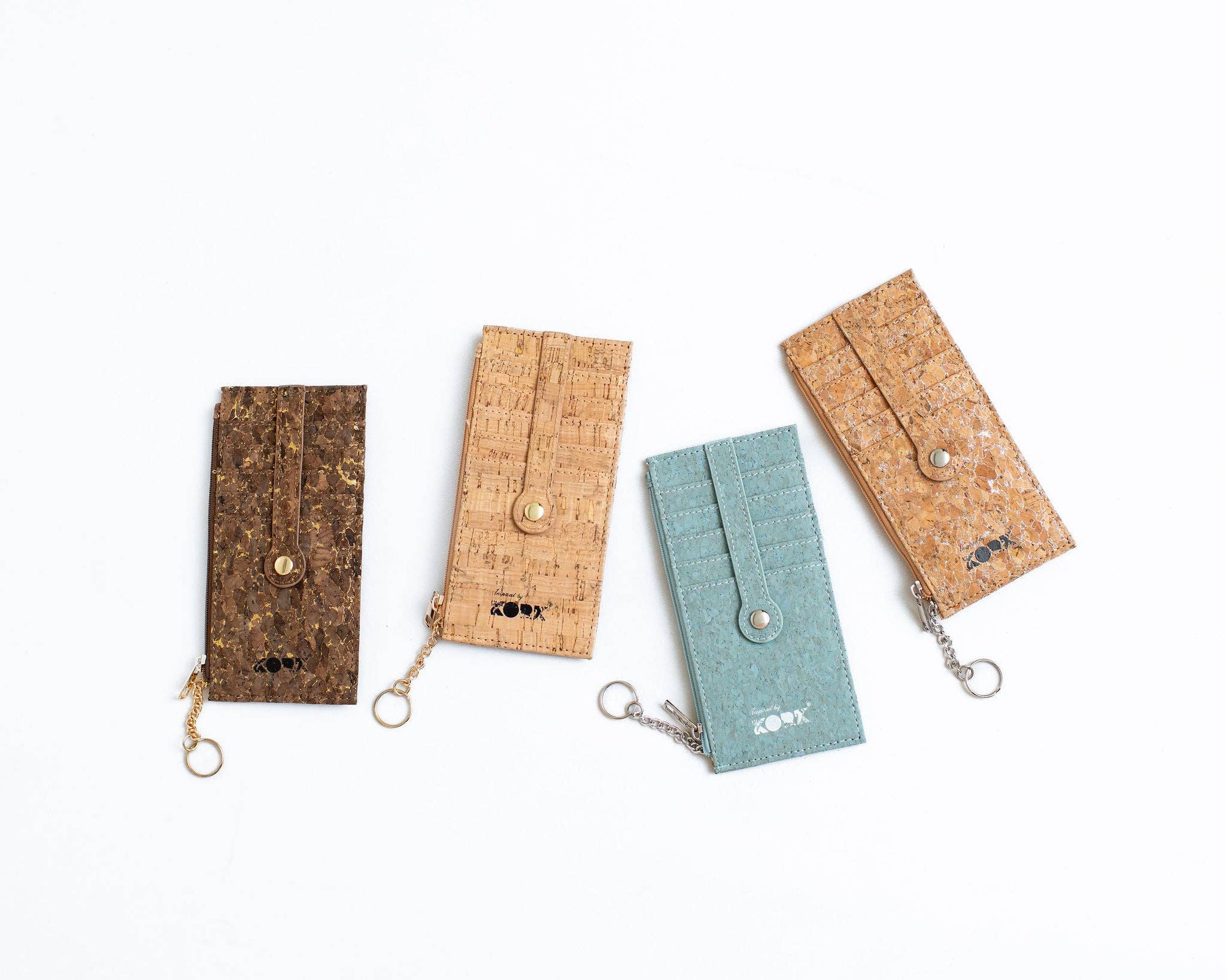 KORK & Inspired by KORK - Wholesale Card Holder - Women's - Cork Zipper Credit Card Wallet - Light Blue5