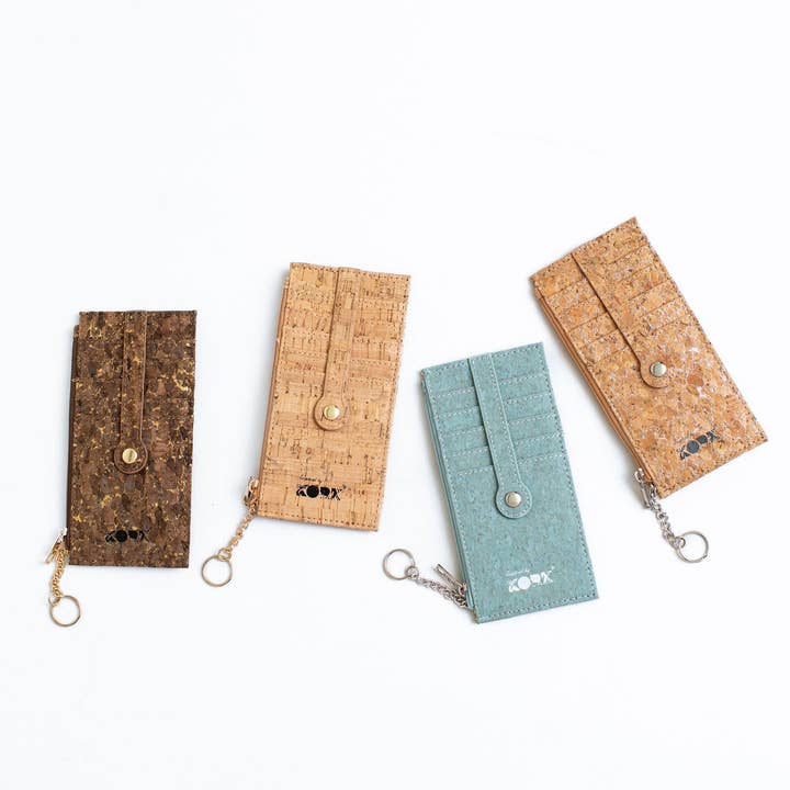 KORK & Inspired by KORK - Wholesale Card Holder - Women's - Cork Zipper Credit Card Wallet - Light Blue5