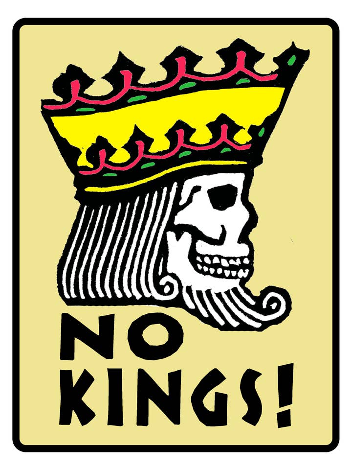 No Kings! Crown Skull (8.5 x 11") color print for wholesale by Pixel Palmer