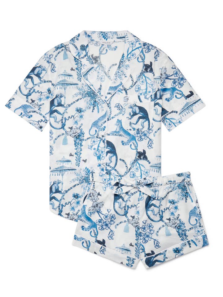 Commodities Trading (UK) Limited (Myza) - Wholesale Sleepwear Set - Women's - Women's Organic Pyjama Short Set - Chinoiserie0