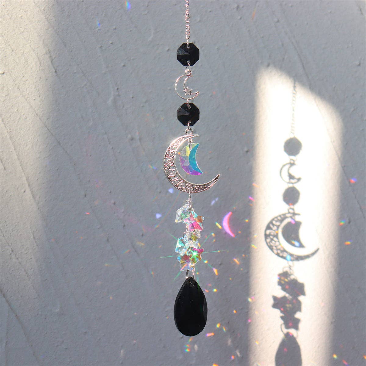 Dipped Shop – Engroshandel Solfanger – 3+ Måne Stjerne Krystal Solfanger Ophæng DPH19247