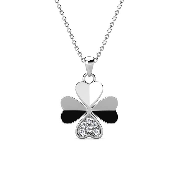 Clover Petal Pendants - Silver and Crystal for wholesale by CARALI / MYC Paris