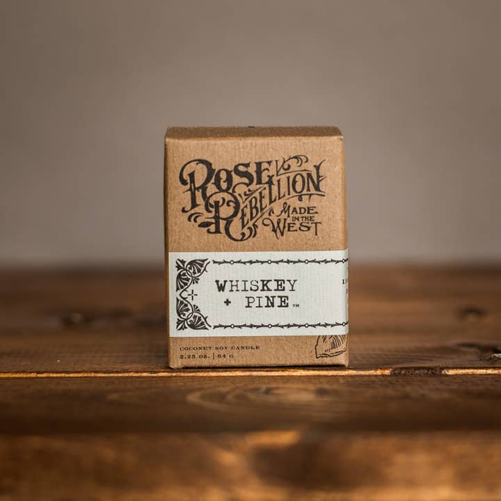 R. Rebellion - Wholesale Jar/filled candle - Whiskey + Pine 2 oz. - Drifter Candle1