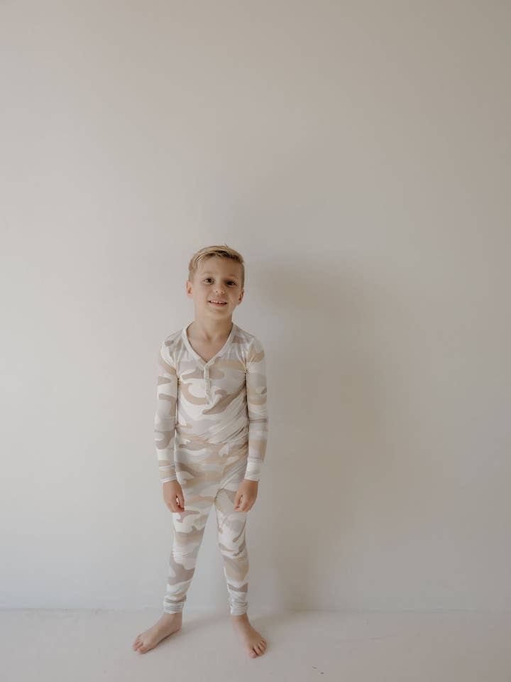 Bamboo Two Piece Pajamas | Camo 2.0 for wholesale by Forever French Baby