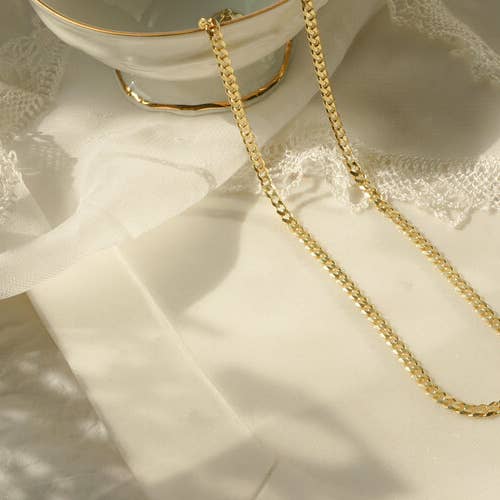 The Rhodium Curb Chain por atacado de Milk and Rose