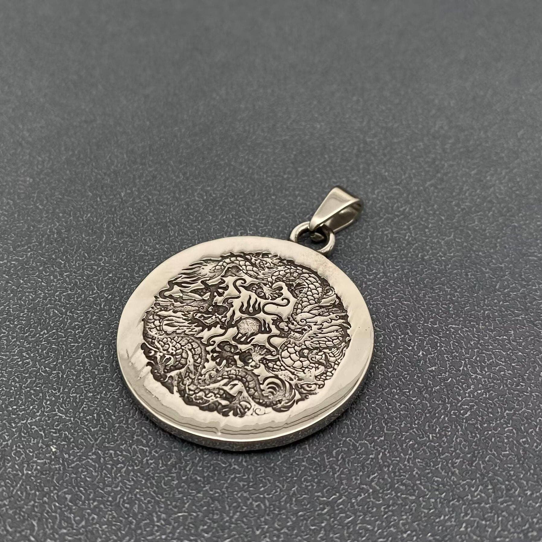 Mio Queena - Wholesale Craft Supplies - Chinese Dragon Blackening S.Steel Craft Pendant - MJ/MNP1