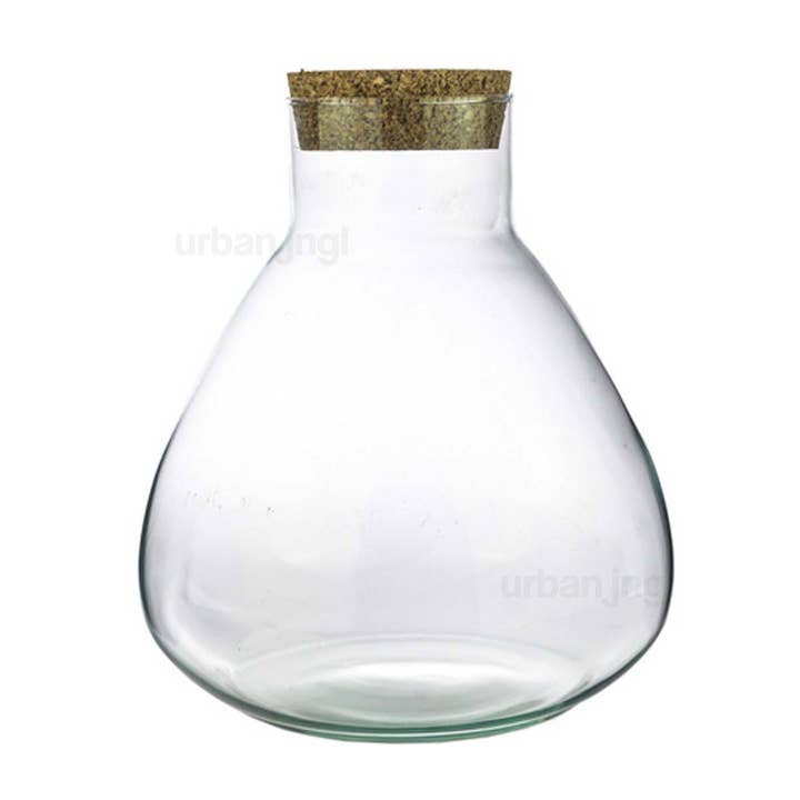 Trendhero.nl/b2b - Wholesale Terrarium - Terrarium met kurk - Erlenmeyer - Gesloten terrarium ↑ 26,5 cm