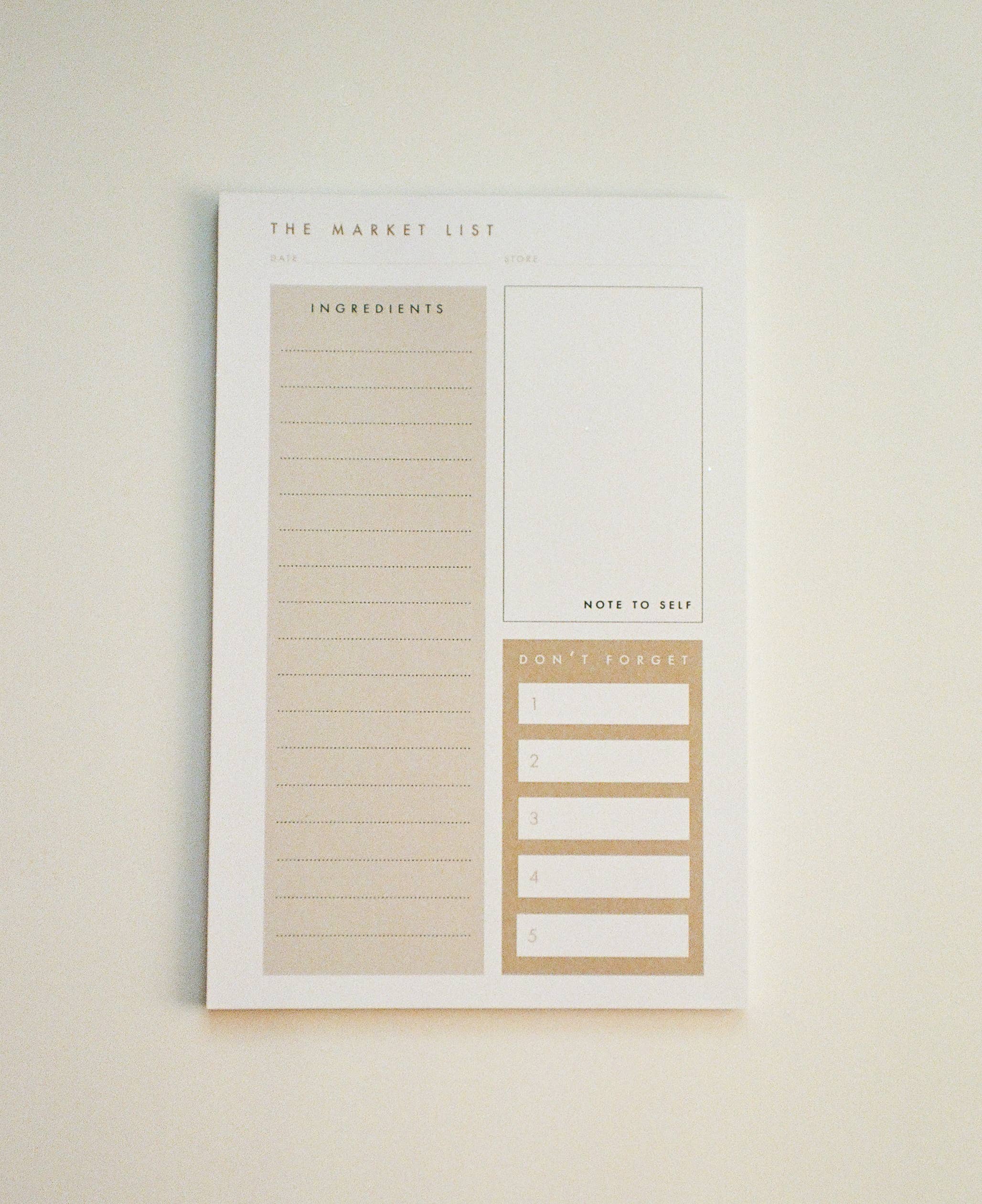 The Launch Market – Engroshandel Notesblok – Indkøbsliste1