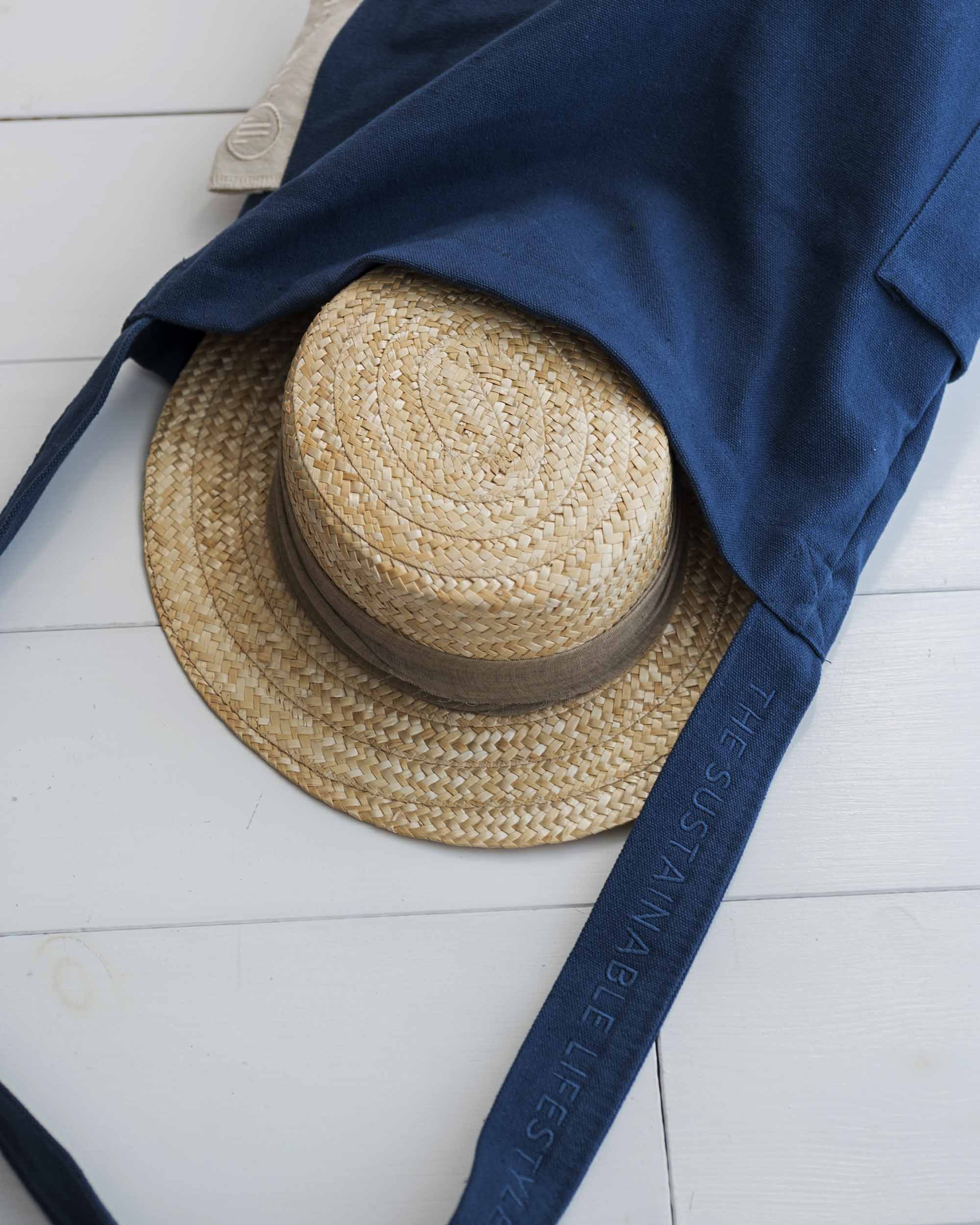 Blue Mira Canvas Bag - Dark Denim 100% organic cotton for wholesale on Faire2