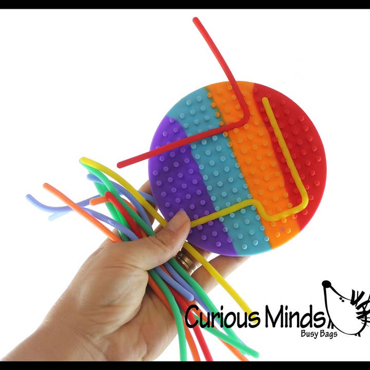 Curious Minds Toys - Wholesale Fidget Toy - Kids - 1 Noodle Board Fidget Circle Double Sided - Press and Peel N5