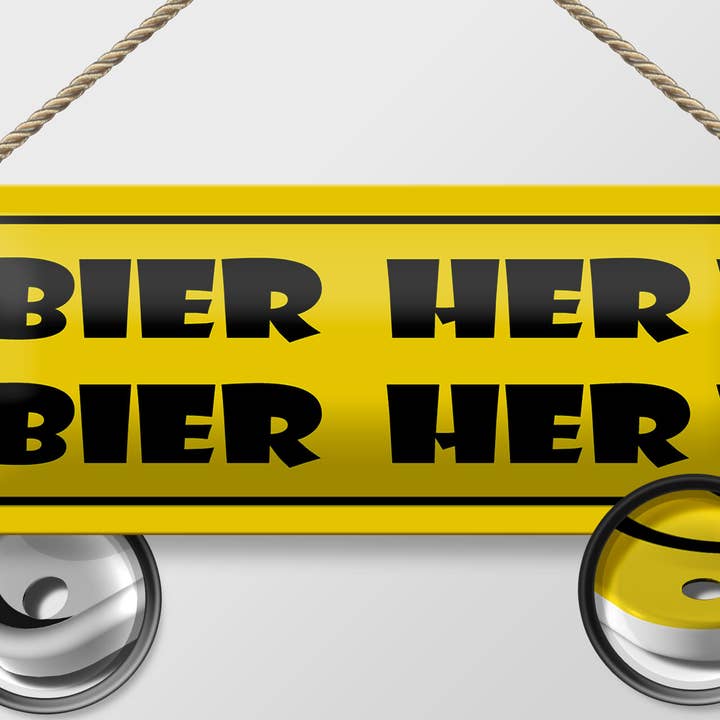 Femer - Wholesale Sign - Tin sign 27x10cm Bier her Bier her1