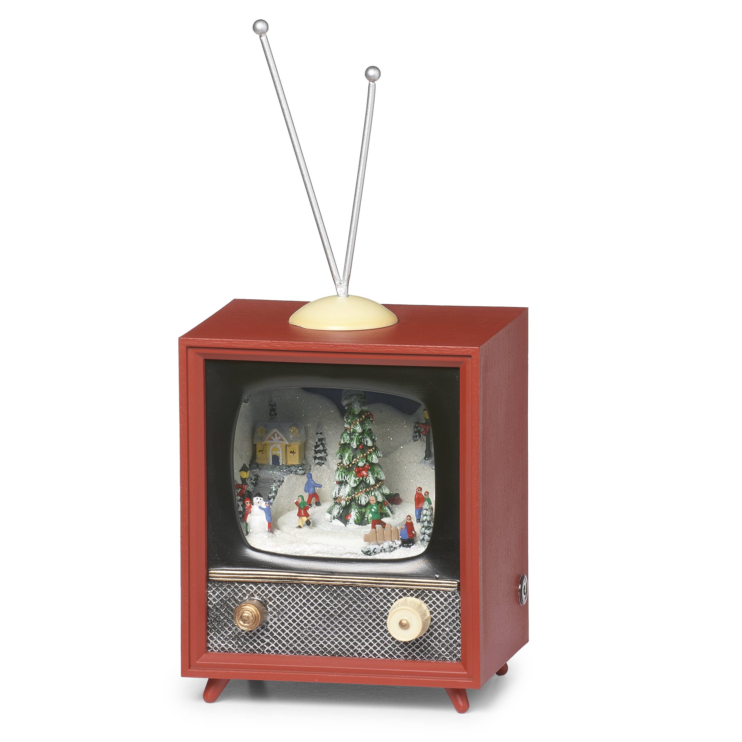 Roman - Wholesale Christmas Decoration - Lighted Musical Red TV with Rotating Sled; Tree in Center1