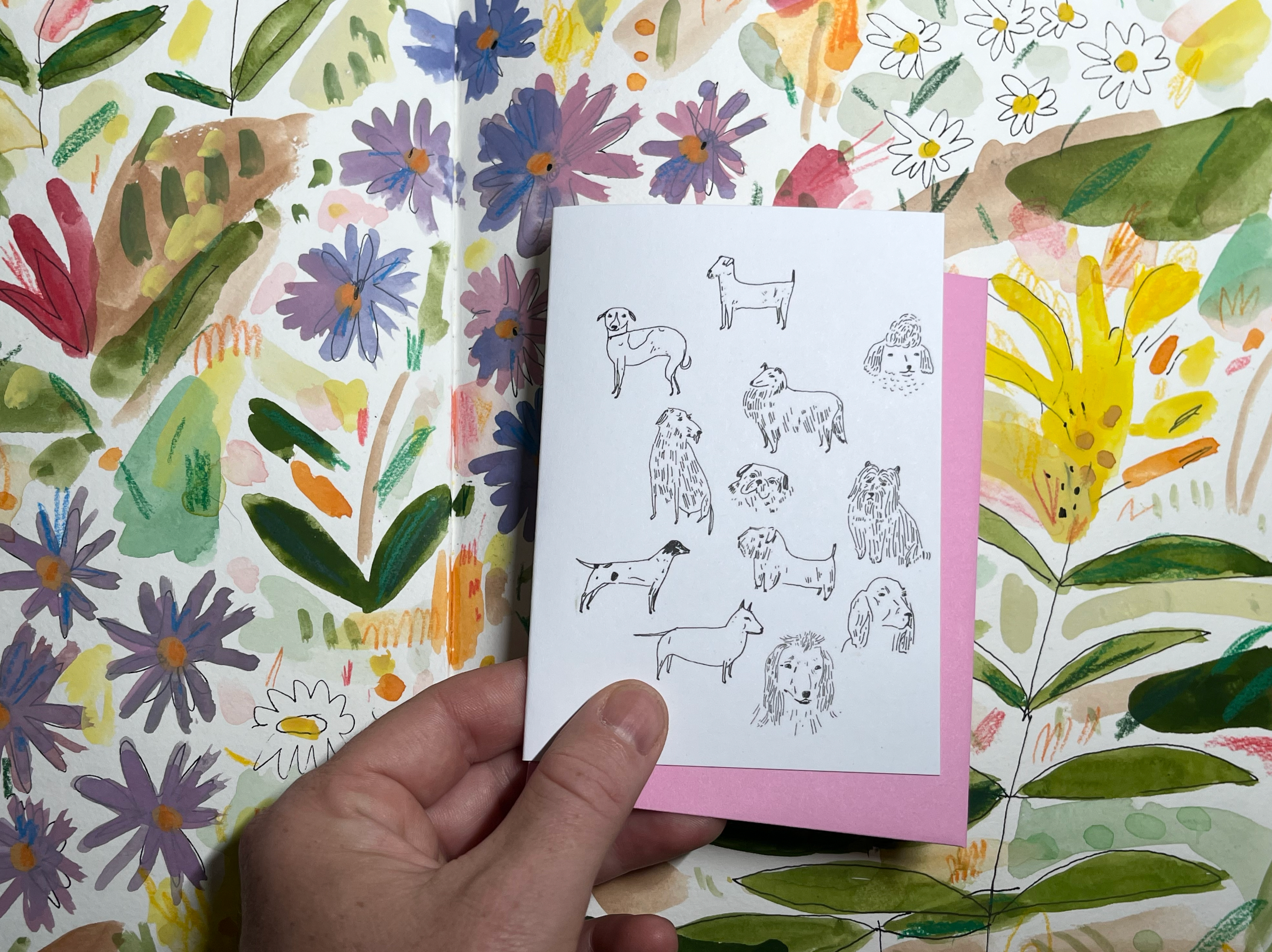 ELIZABETH GRAEBER art + illustration - Wholesale Stationery/Notecard Set - Illustrated whimsical dogs notecard2