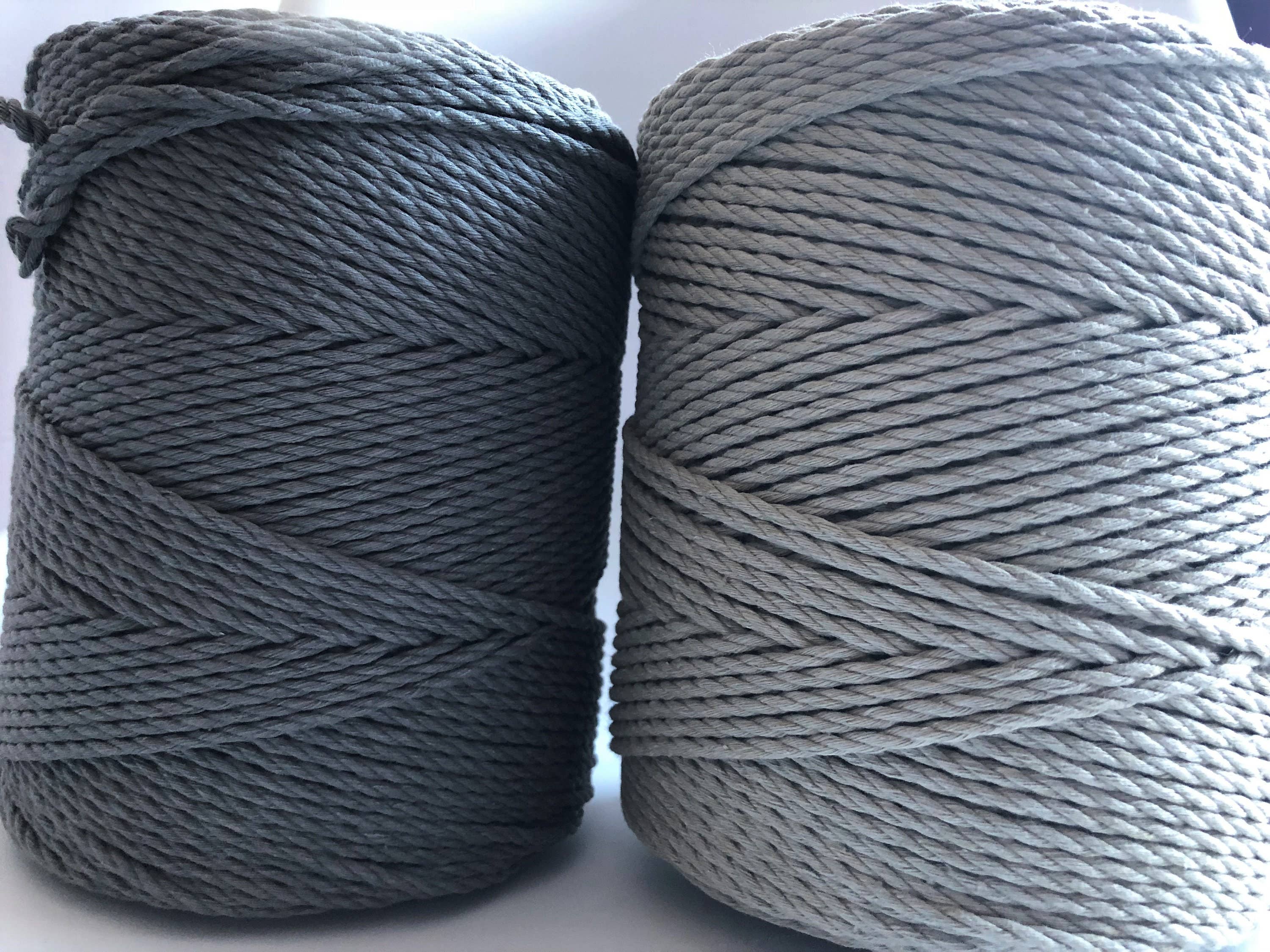 woolexperts – material para artesanato por atacado – Cordão de algodão para macramê 5 mm, corda torcida 370 metros (404 yd), 3 kg (6,6 lb)5