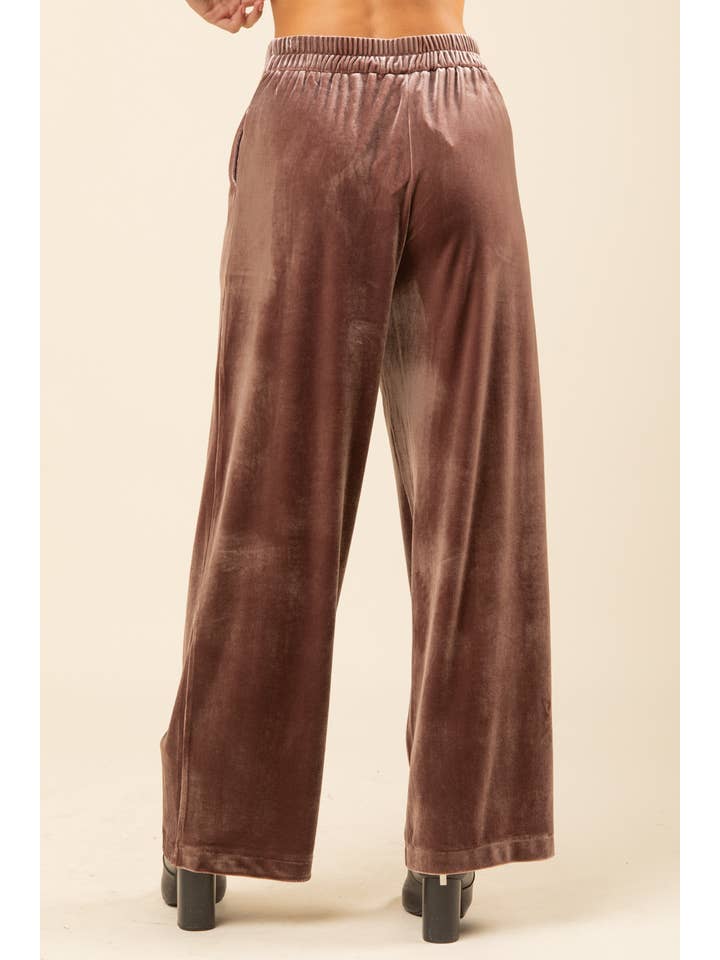 VERY J – wholesale Byxor - Dam – NP70304-hög midja sammet Holiday Party raka byxor5