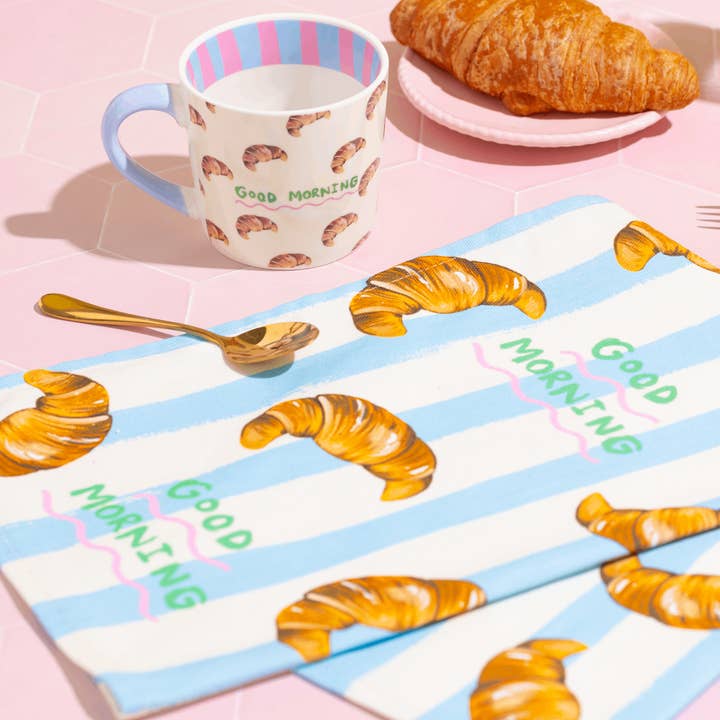 Eleanor Bowmer - Wholesale Tea towel - Good Morning Croissant Tea Towel4