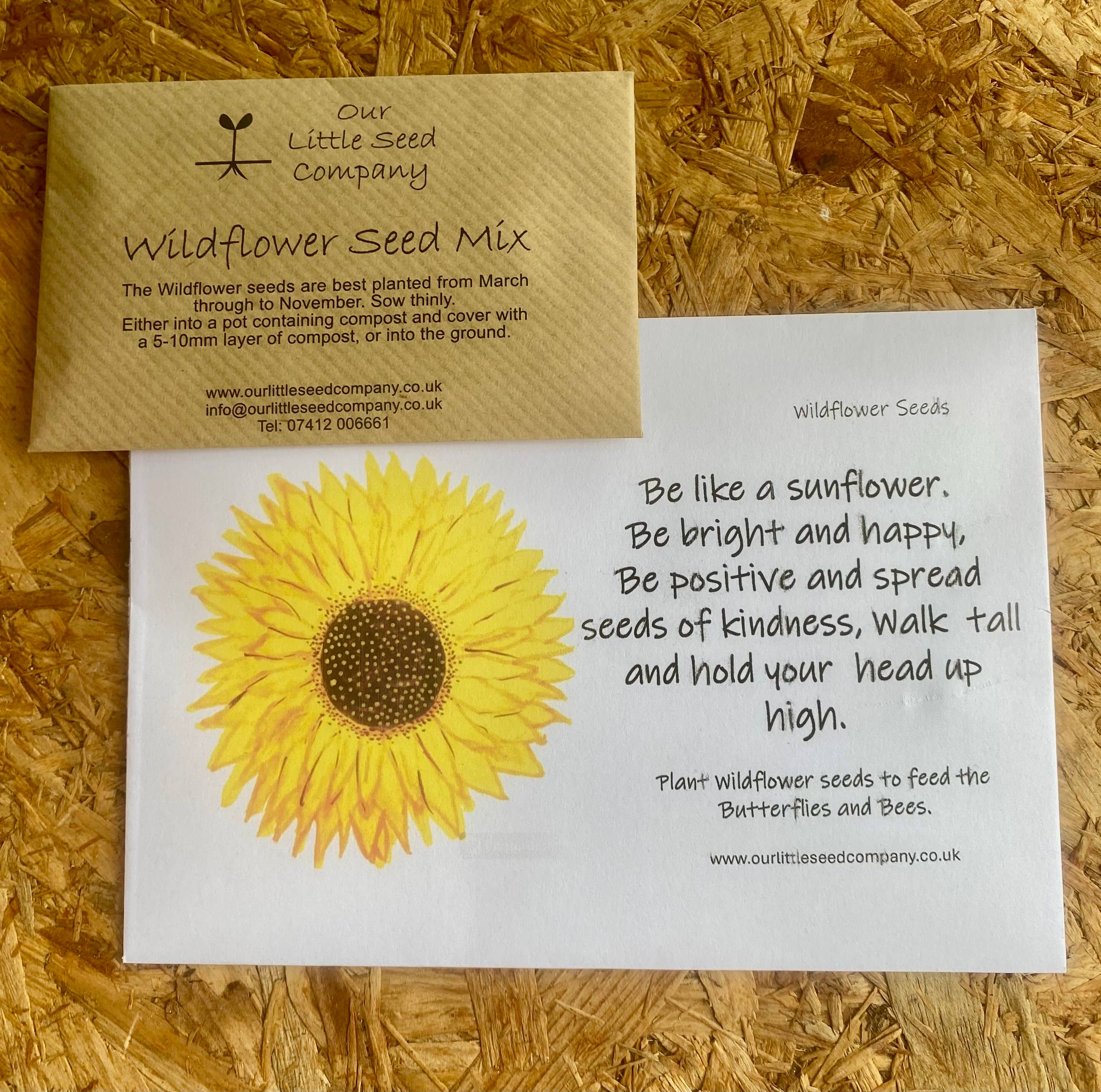 Our Little Seed Company - Wholesale Plant seeds - Wildflower Seed Envelope - Sunflower Friendship (pack of 6)1