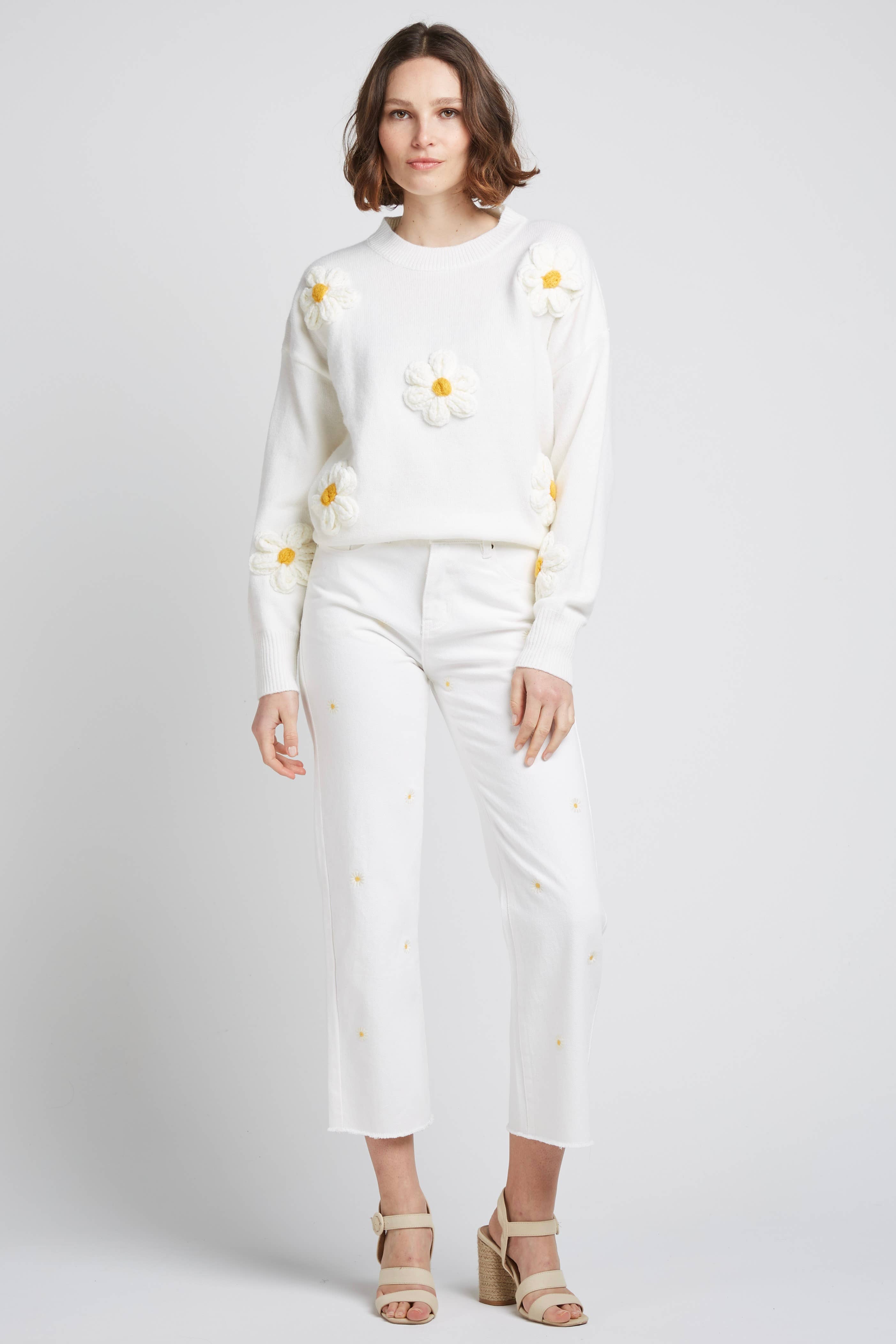 Andy & Lucy - Wholesale Jeans - Women's - BIRKIN - Jeans with embroidered daisies8