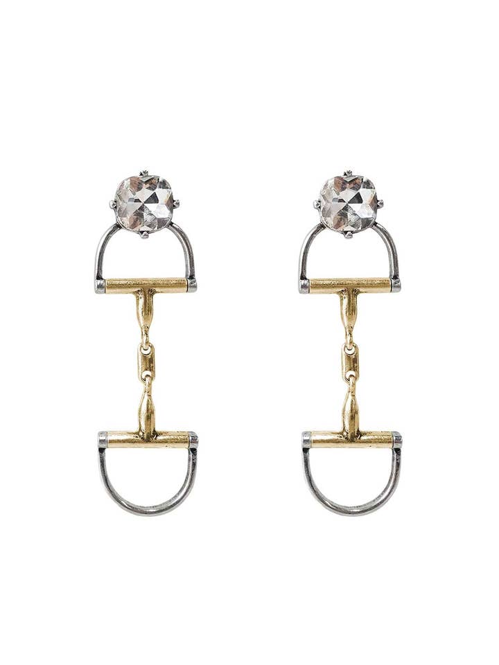 3437 T18 MIXED WESTERN SNAFFLE BIT RHINESTONE ER for wholesale by Turquoise Haven