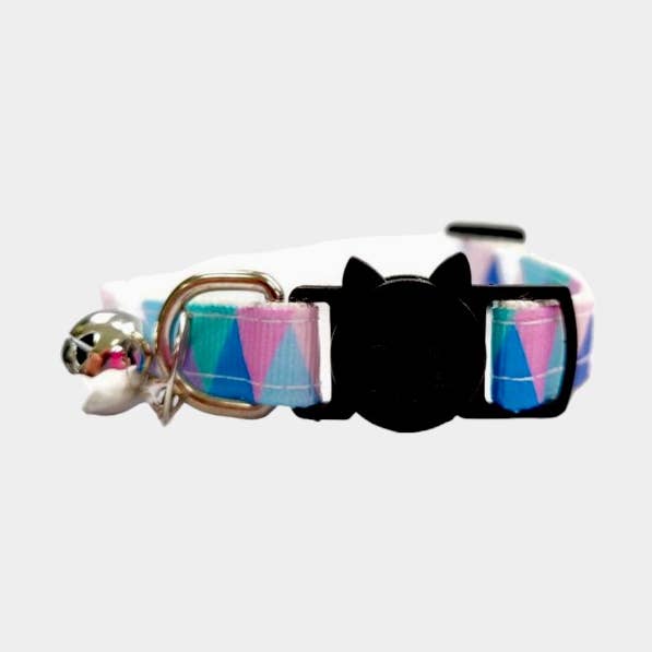 Light Multi Colour Chequered Kitten Collar for wholesale by Zacal Cat Collars